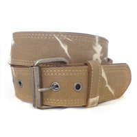 MIGUEL - Mens Sand Canvas & Leather Belt  - Belt N Bags