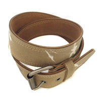 MIGUEL - Mens Sand Canvas & Leather Belt  - Belt N Bags