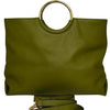 Millfield - Womens Green Leather Ring Handle Tote Shoulder Crossbody Bag  - Belt N Bags