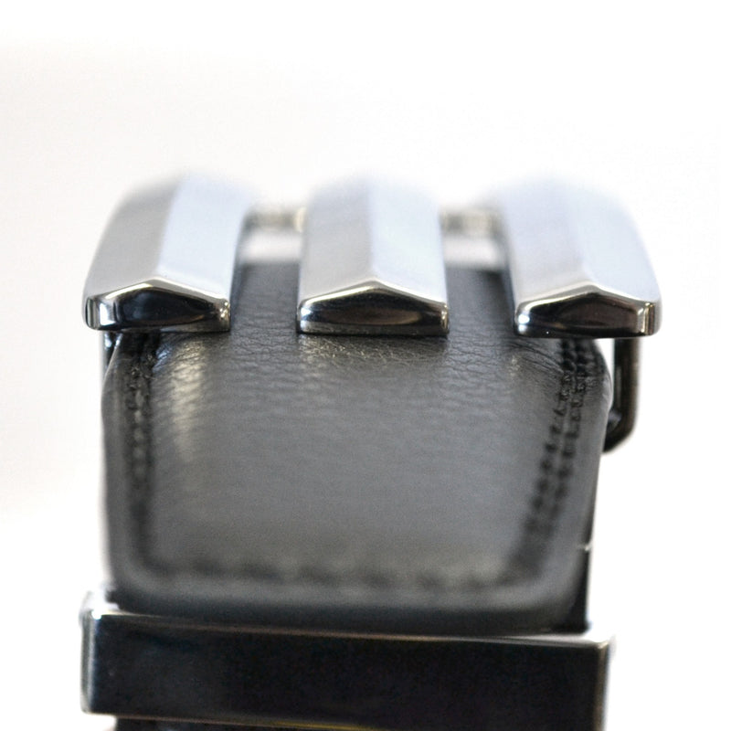 OAKES - Mens Black Reversible Leather Belt  - Belt N Bags