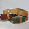 OSCAR - Mens Burgundy Red Woven Cotton Elastic Belt  - Belt N Bags