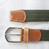 OSCAR - Mens Olive and Burgundy Woven Cotton Elastic Belt Gift Pack freeshipping - BeltNBags
