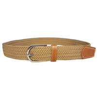 OSCAR - Mens Beige and Burgundy Woven Cotton Elastic Belt Gift Pack freeshipping - BeltNBags