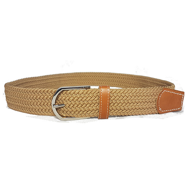 OSCAR - Mens Beige Woven Cotton Elastic Belt  - Belt N Bags