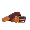 OSCAR - Mens Olive and Burgundy Woven Cotton Elastic Belt Gift Pack freeshipping - BeltNBags