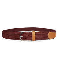 OSCAR - Mens Olive and Burgundy Woven Cotton Elastic Belt Gift Pack freeshipping - BeltNBags