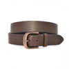 PEDRO - Mens Brown Leather belt with Antique Copper Buckle  - Belt N Bags