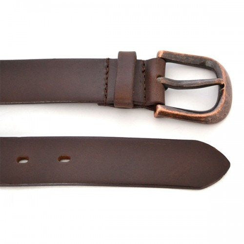 PEDRO - Mens Brown Leather belt with Antique Copper Buckle – BeltNBags