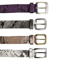 LAVENDER BAY - Women's Snake Print Purple Leather Belt freeshipping - BeltNBags