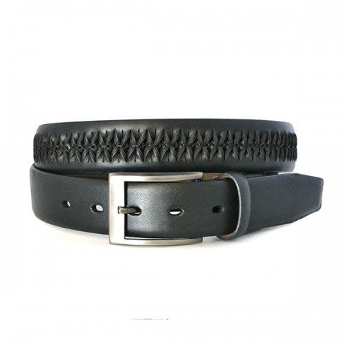 ROBERTO - Mens Black Leather Belt  - Belt N Bags