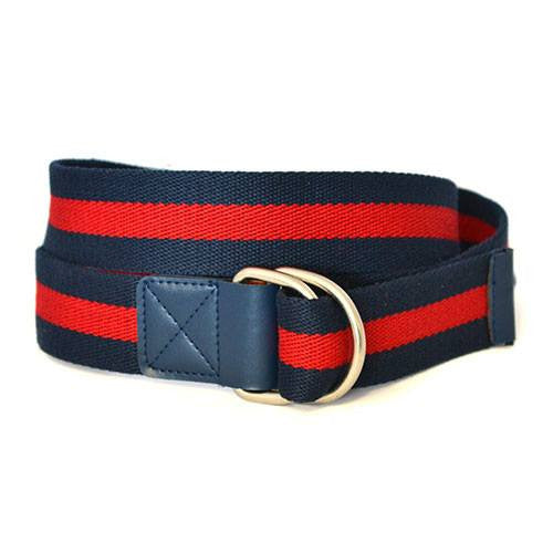 RODNEY - Mens Red & Navy Webbing Belt  - Belt N Bags
