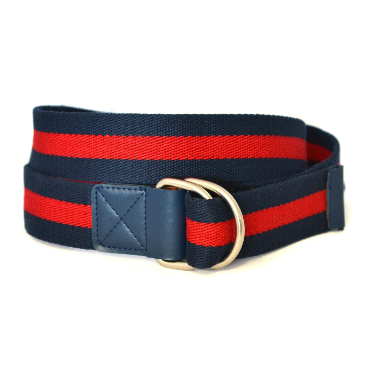 RODNEY - Mens Red & Navy Webbing Belt  - Belt N Bags