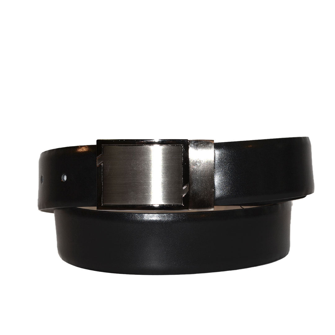 Rhyse - Mens Black and White Reversible Genuine Leather Belt  - Belt N Bags