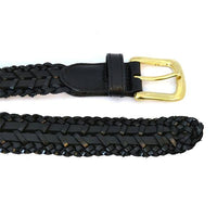 RIETERS - Mens Black Leather Plait Belt  - Belt N Bags