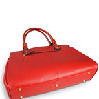 ROTHBURY Red Leather Weekender Overnight Business Bag  - Belt N Bags