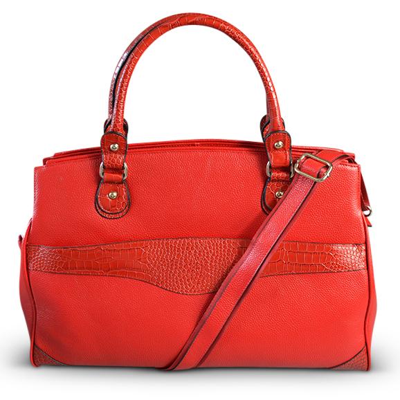ROTHBURY Red Leather Weekender Overnight Business Bag  - Belt N Bags