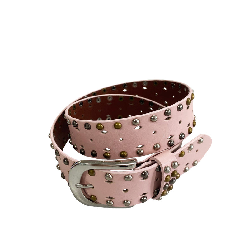 VIOLET- Girls Pink Genuine Leather Belt with Silver Buckle freeshipping - BeltNBags