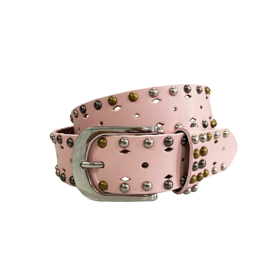 VIOLET- Girls Pink Genuine Leather Belt with Silver Buckle freeshipping - BeltNBags