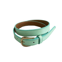 CHLOE- Girls Light Green Genuine Leather Belt with Golden Buckle freeshipping - BeltNBags