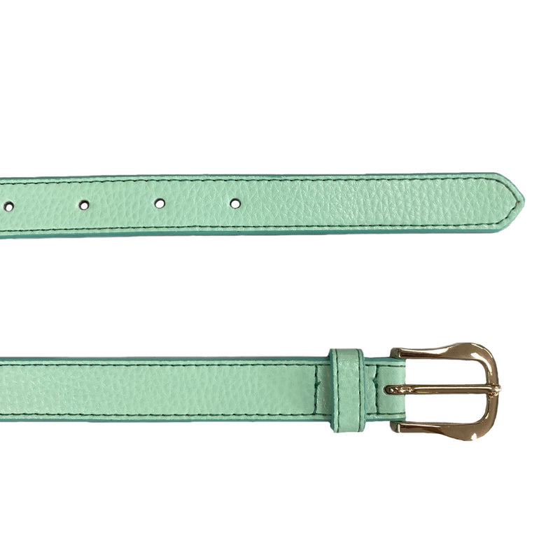 CHLOE- Girls Light Green Genuine Leather Belt with Golden Buckle freeshipping - BeltNBags