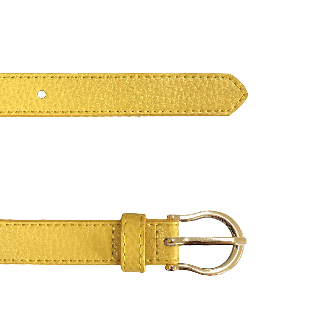 DAISY - Girls Yellow Genuine Leather Belt with Golden Buckle freeshipping - BeltNBags