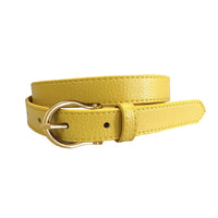 DAISY - Girls Yellow Genuine Leather Belt with Golden Buckle freeshipping - BeltNBags