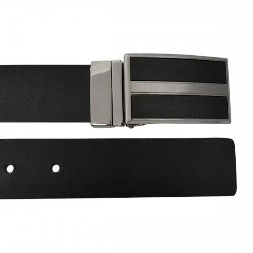 BOND - Mens Black and Brown Reversible Bonded Leather Belt  - Belt N Bags