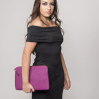 SORRENTO- Magenta Structured Saffiano Clutch  - Belt N Bags