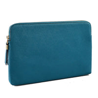 SORRENTO- Peacock Structured Saffiano Clutch  - Belt N Bags