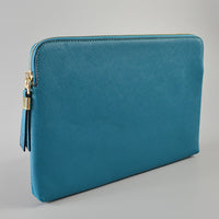 SORRENTO- Peacock Structured Saffiano Clutch  - Belt N Bags