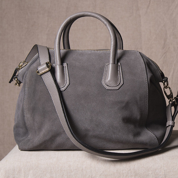 ST IVES - Grey Genuine Suede Leather Handbag  - Belt N Bags