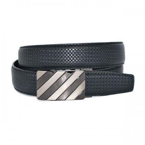 Toby - Mens Black Leather Ratchet Dress Belt  - Belt N Bags