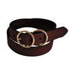 TOWNSVILLE - Womens Dark Brown Double Ring Leather Belt  - Belt N Bags
