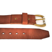 VICTOR - Mens Tan Genuine Leather Belt  - Belt N Bags