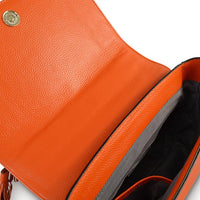 Yamba - Ladies Embroidered Orange Leather Structured Crossbody Bag - CLEARANCE  - Belt N Bags