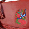 YAMBA- Addison Road Embroidered Red Pebbled Leather Structured Bag- CLEARANCE  - Belt N Bags