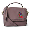 YAMBA- Addison Road Embroidered Lilac Pebbled Leather Structured Bag - CLEARANCE  - Belt N Bags