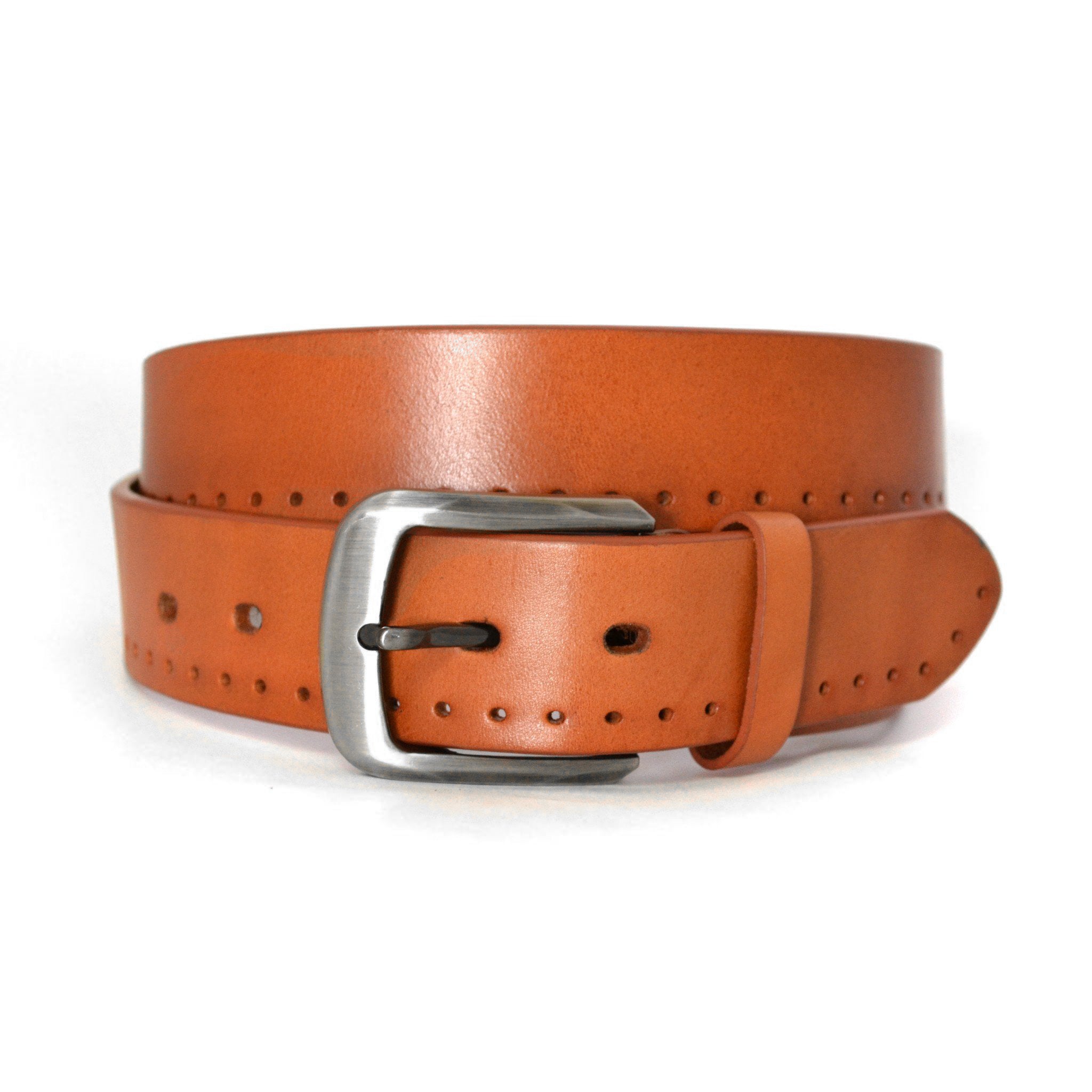 YASHA - Mens Tan Genuine Leather Belt freeshipping - BeltNBags