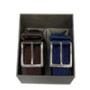 ALEC - Mens Navy and Brown Woven Elastic Stretch Belt Gift Pack freeshipping - BeltNBags