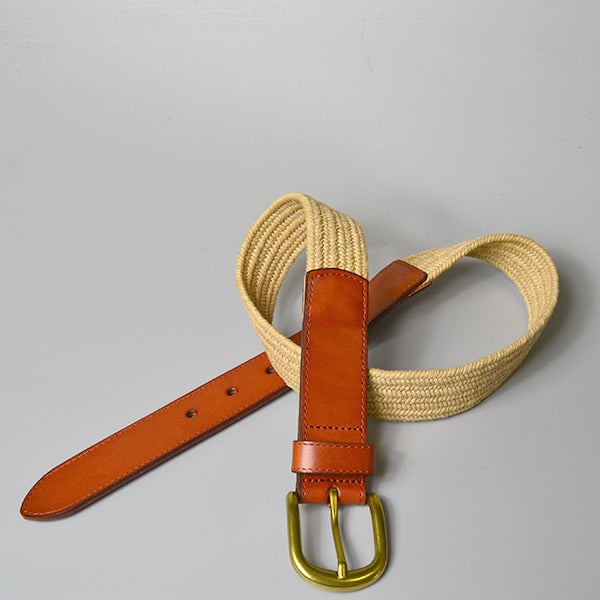 FAIRLIGHT- Addison Road Cotton Weave Elastic Leather Belt  - Belt N Bags