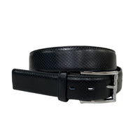 MARLON - Mens Black Snake Texture Leather Belt freeshipping - BeltNBags