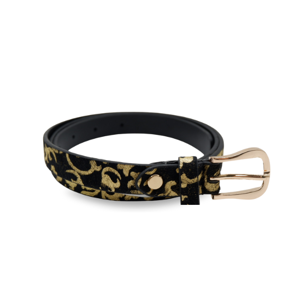 LV Women Casual Black Genuine Leather Belt Black - Price in India