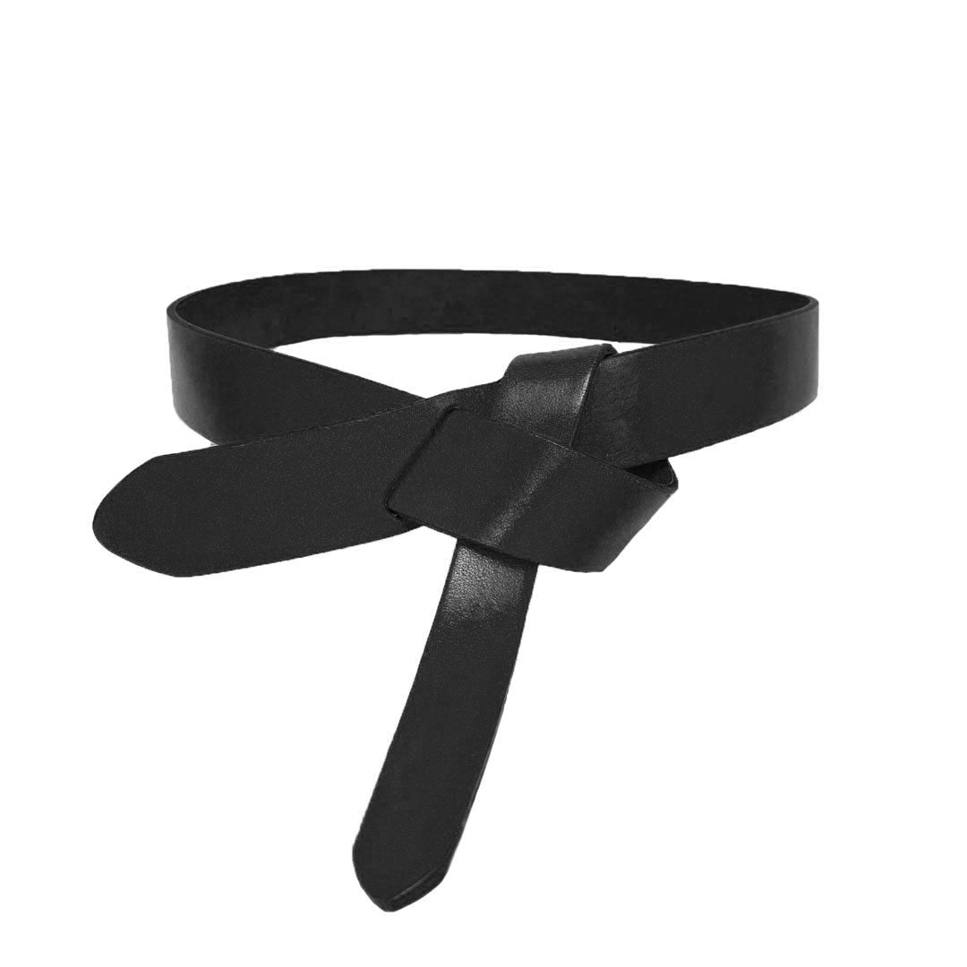 ROCKDALE - Women's Black Genuine Leather Knot Belt freeshipping - BeltNBags
