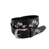 ARIA- Girls Black Genuine Leather Flower Belt with Square Silver Buckle freeshipping - BeltNBags