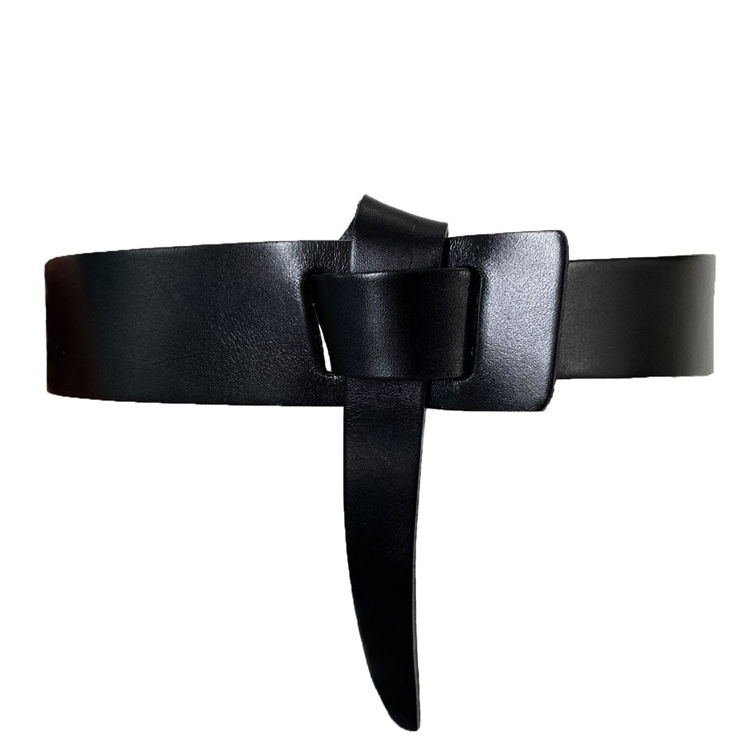 SEAFORTH - Women's Black Genuine Leather Knot Waist belt freeshipping - BeltNBags