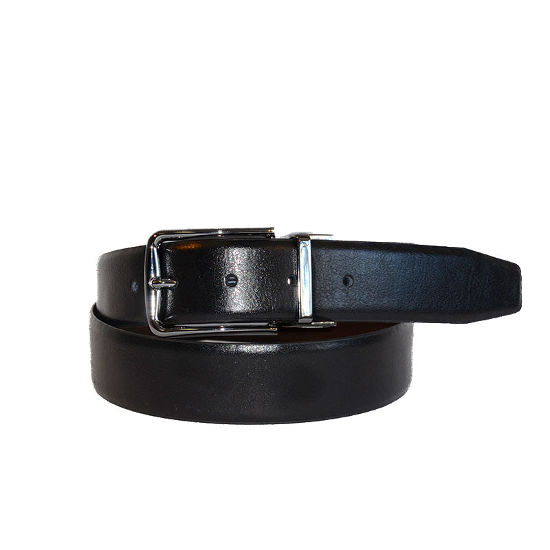 STEFANO - Mens Black and Brown Reversible Genuine Leather Belt  - Belt N Bags