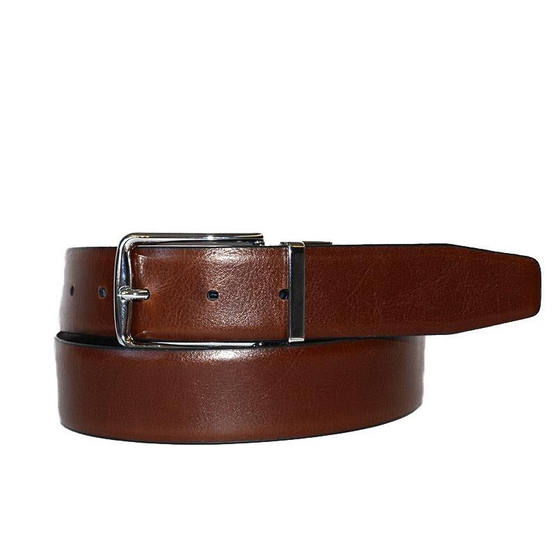 STEFANO - Mens Black and Brown Reversible Genuine Leather Belt  - Belt N Bags