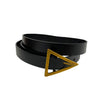 SUNBURY - Women's Black Genuine Leather Belt with Triangle Buckle freeshipping - BeltNBags