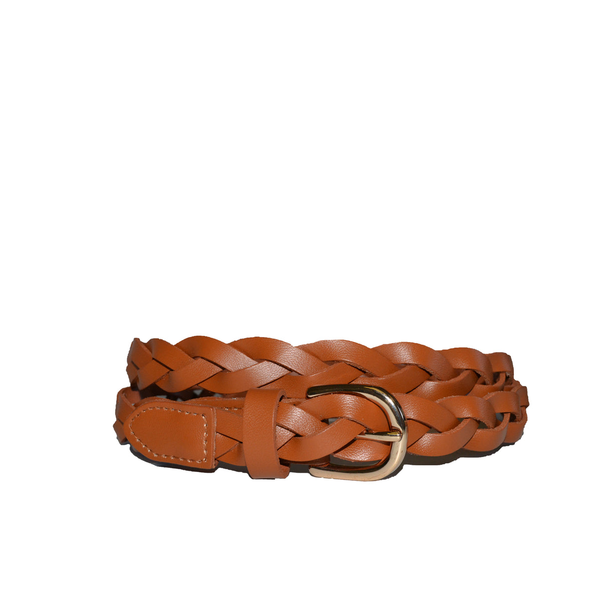 WAVERLY - Womens Tan Premium Leather Plaited Belt  - Belt N Bags